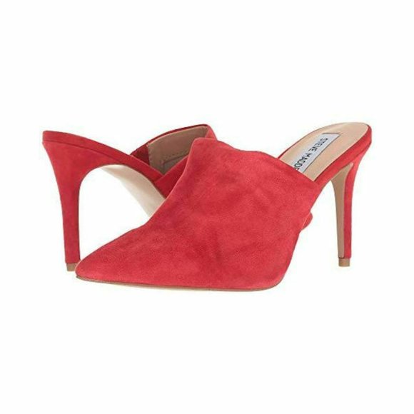 Steve Madden Shoes - Steve Madden Deuces Red Suede Mules Size: 8.5